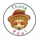48 Thank You Scarecrow Envelope Seals Labels Stickers 1.2" Round