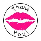 48 Thank You Pink Lips Envelope Seals Labels Stickers 1.2" Round