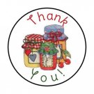 48 Thank You Canning Jars Envelope Seals Labels Stickers 1.2" Round
