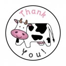 48 Thank You Cow Envelope Seals Labels Stickers 1.2" Round