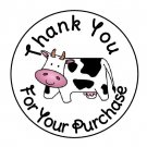 24 Personalized Cute Country Cow Thank You Favor Labels Round Stickers 1.67"