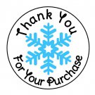 24 Personalized Thank You Christmas Snowflake Labels Round Stickers 1.67"