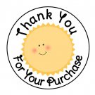 24 Personalized Cute Sun Thank You Favor Labels Round Stickers 1.67"
