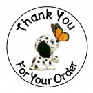 24 Personalized Thank You Puppy Butterfly Labels Round Stickers 1.67"