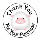 24 Personalized Cute Farm Sheep Thank You Favor Labels Round Stickers 1.67"