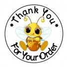 24 Personalized Thank You Honey Bee Favor Labels Round Stickers 1.67"