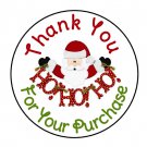 24 Personalized Thank You Santa Hohoho Christmas Labels Round Stickers 1.67"