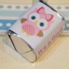 30 Baby Shower Its A Girl Pink Owl Hershey Candy Nugget Wrappers Stickers