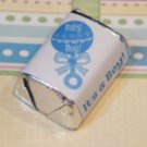 30 Baby Shower It'S A Boy Blue Rattle Hershey Candy Nugget Wrappers Stickers