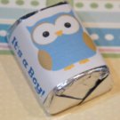30 Baby Shower Its A Boy Owl Blue Hershey Candy Nugget Wrappers Stickers