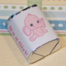 30 Baby Shower It'S A Girl Pink Elephant Hershey Candy Nugget Wrappers Stickers