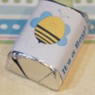 30 Baby Shower Bumble Bee Its A Boy Hershey Candy Nugget Wrappers Stickers