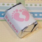 60 Baby Shower It'S A Girl Pink Feet Hershey Candy Nugget Wrappers Stickers