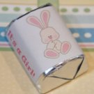 30 Baby Shower It'S A Girl Pink Bunny Hershey Candy Nugget Wrappers Stickers