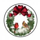 48 Christmas Wreath 3 Envelope Seals Labels Stickers 1.2" Round