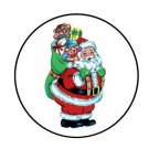 48 Vintage Santa Christmas Envelope Seals Labels Stickers 1.2" Round