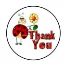 48 Thank You Ladybug Envelope Seals Labels Stickers 1.2" Round