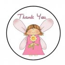 48 Thank You Fairy Envelope Seals Labels Stickers 1.2" Round