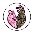 48 Camo Pink Deer Envelope Seals Labels Stickers 1.2" Round