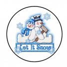 48 Let It Snow Christmas Snowman Blue Envelope Seals Labels Stickers 1.2" Round