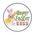 48 Happy Easter Bunny Cute Envelope Seals Labels Stickers 1.2" Round