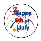 48 Happy 4Th July Firework Envelope Seals Labels Stickers 1.2" Round