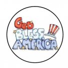 48 God Bless America Envelope Seals Labels Stickers 1.2" Round