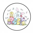 48 Easter Bunny Chicks Peep Envelope Seals Labels Stickers 1.2" Round