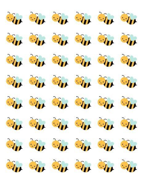 48 Bumble Bee Envelope Seals Labels Stickers 1.2" Round