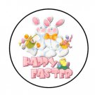 48 Cute Happy Easter Bunnies Envelope Seals Labels Stickers 1.2" Round