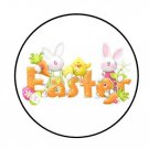48 Cute Easter Bunnies Envelope Seals Labels Stickers 1.2" Round