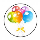 48 Birthday Balloons Envelope Seals Labels Stickers 1.2" Round