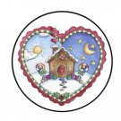 48 Heart Gingerbread House Envelope Seals Labels Stickers 1.2" Round