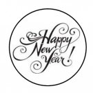 48 Happy New Year Envelope Seals Labels Stickers 1.2" Round