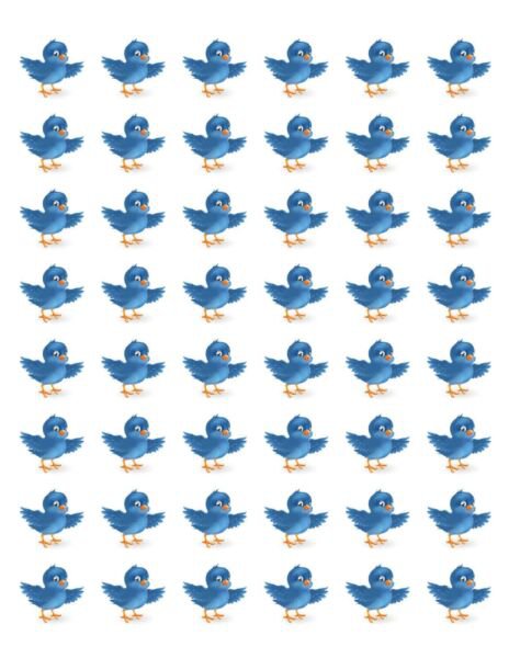 48 Cute Blue Bird Robin Envelope Seals Labels Stickers 1.2" Round