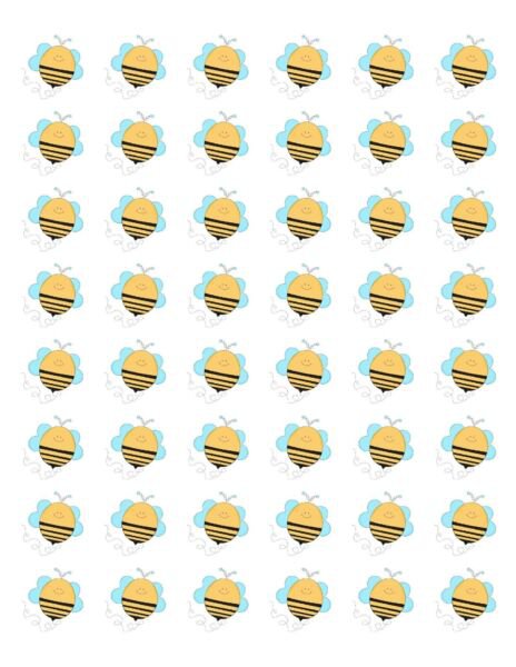 48 Buzzing Bee Envelope Seals Labels Stickers 1.2" Round