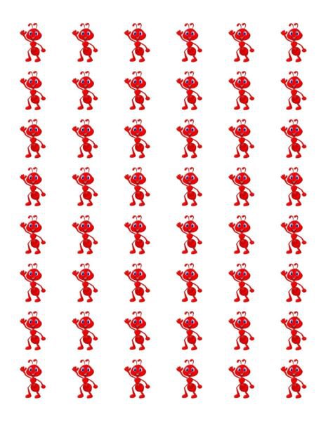 48 Cute Bug Ant Envelope Seals Labels Stickers 1.2" Round