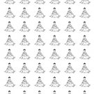 48 Wedding Dress Envelope Seals Labels Stickers 1.2" Round