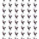 48 Black Cat Pink Bow Envelope Seals Labels Stickers 1.2" Round