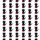 48 Black Cat Heart Envelope Seals Labels Stickers 1.2" Round