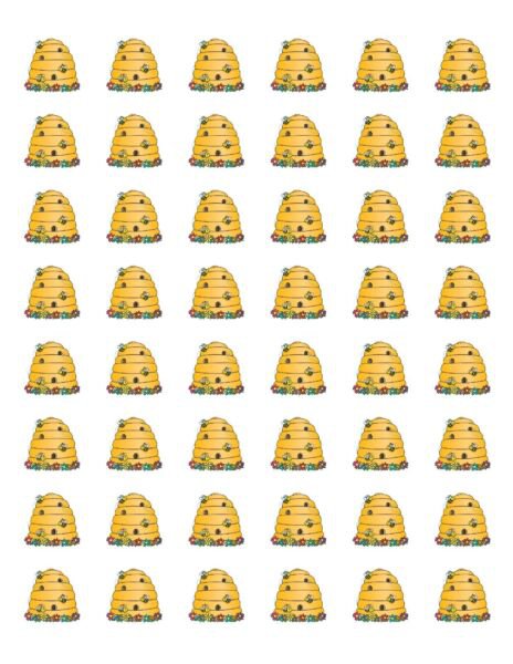 48 Bee Hive Envelope Seals Labels Stickers 1.2" Round