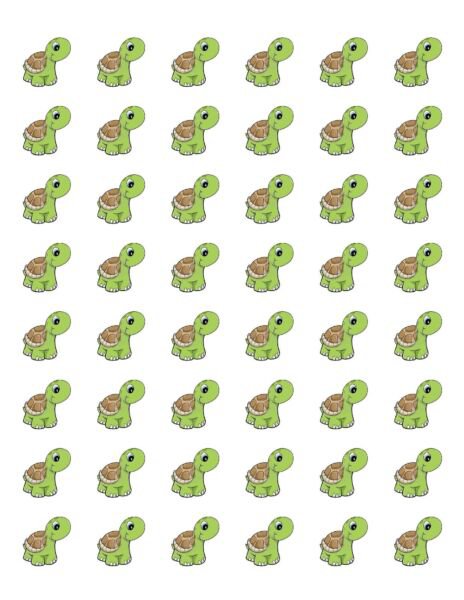48 Cute Turtle Envelope Seals Labels Stickers 1.2" Round