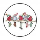 48 Christmas Winter Birds Envelope Seals Labels Stickers 1.2" Round