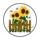 48 Summer Sunflowers Envelope Seals Labels Stickers 1.2" Round