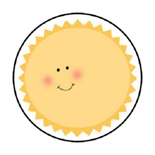 48 Sun Face Envelope Seals Labels Stickers 1.2" Round