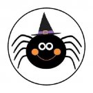 48 Halloween Witch Spider Envelope Seals Labels Stickers 1.2" Round