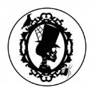 48 Skull Cameo Halloween Envelope Seals Labels Stickers 1.2" Round