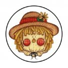 48 Cute Fall Thanksgiving Scarecrow Envelope Seals Labels Stickers 1.2" Round