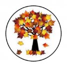 48 Fall Tree Leaves Autumn Envelope Seals Labels Stickers 1.2" Round