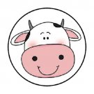48 Cute Cow Face Envelope Seals Labels Stickers 1.2" Round